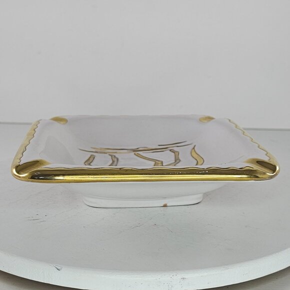 Art Deco Ugo Zaccagnini Italian Ashtray Catchall Horse Rider Pottery Signed - Picture 7 of 9